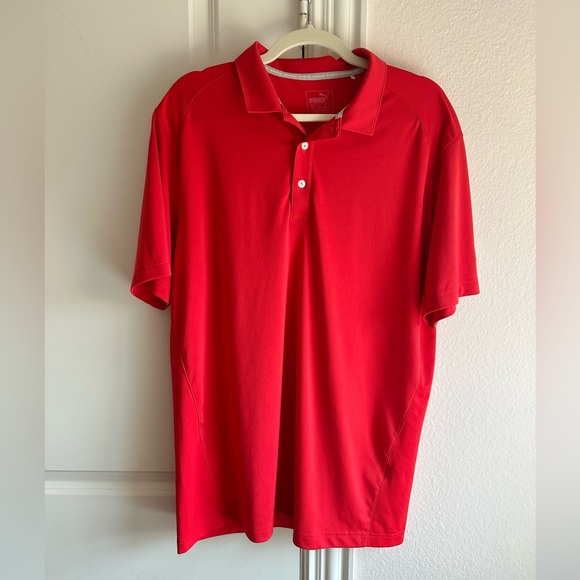 Puma Men's Red Polo Golf Shirt - Picture 2 of 7